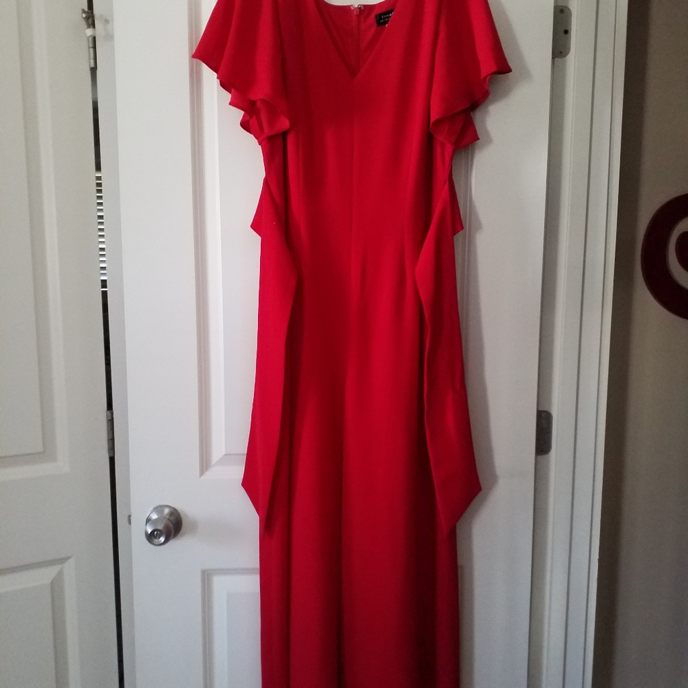 Tahari red jumpsuit